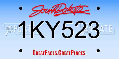 1KY523 South Dakota License Plate