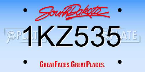 1KZ535 South Dakota License Plate