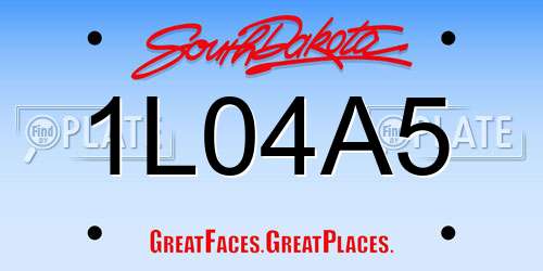 1L04A5 South Dakota License Plate