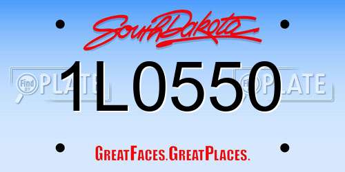 1L0550 South Dakota License Plate