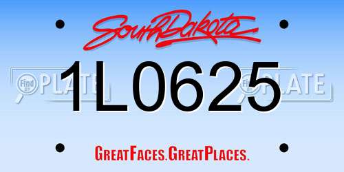 1L0625 South Dakota License Plate