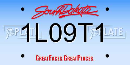 1L09T1 South Dakota License Plate