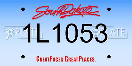 1L1053 South Dakota License Plate
