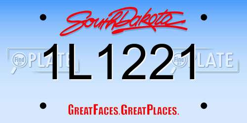 1L1221 South Dakota License Plate