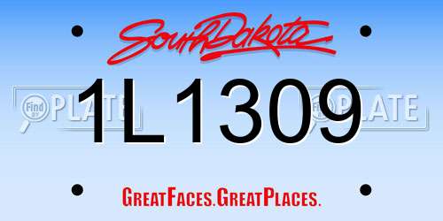 1L1309 South Dakota License Plate