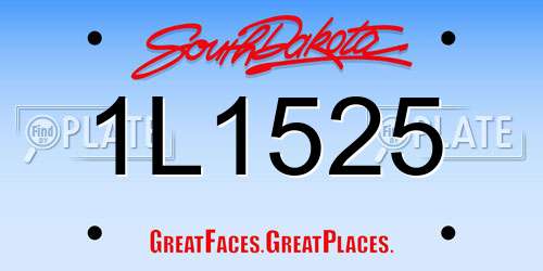 1L1525 South Dakota License Plate