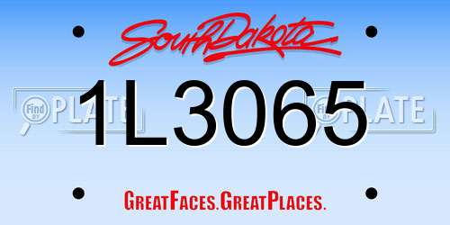1L3065 South Dakota License Plate