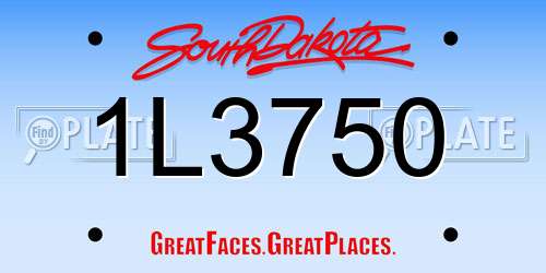 1L3750 South Dakota License Plate