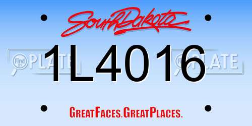 1L4016 South Dakota License Plate