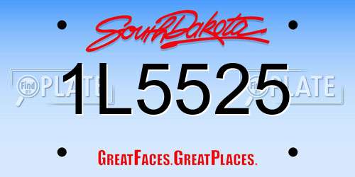 1L5525 South Dakota License Plate