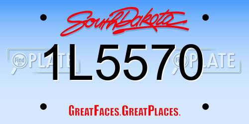 1L5570 South Dakota License Plate