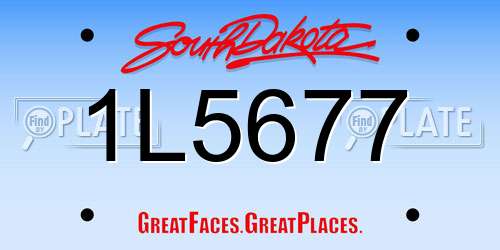 1L5677 South Dakota License Plate