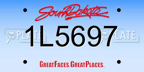 1L5697 South Dakota License Plate