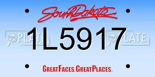 1L5917 South Dakota License Plate
