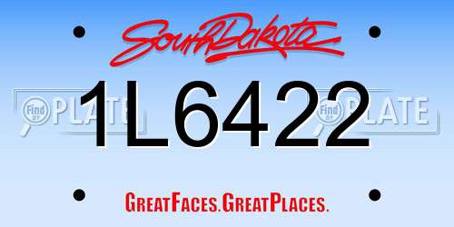 1L6422 South Dakota License Plate