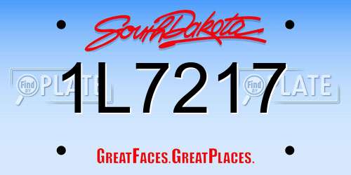 1L7217 South Dakota License Plate