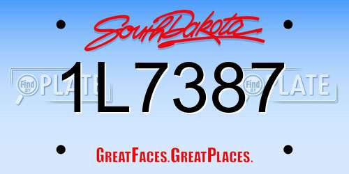 1L7387 South Dakota License Plate