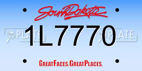 1L7770 South Dakota License Plate