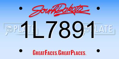 1L7891 South Dakota License Plate