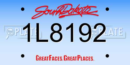 1L8192 South Dakota License Plate