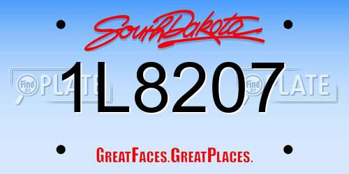1L8207 South Dakota License Plate