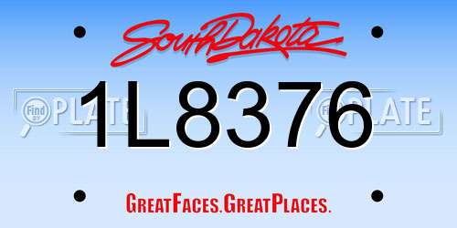 1L8376 South Dakota License Plate