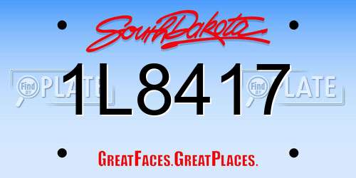 1L8417 South Dakota License Plate