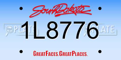 1L8776 South Dakota License Plate