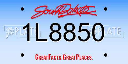 1L8850 South Dakota License Plate