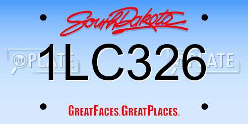 1LC326 South Dakota License Plate