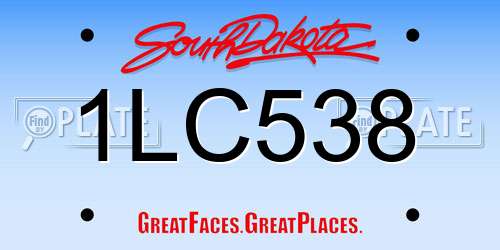 1LC538 South Dakota License Plate