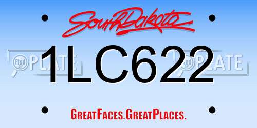 1LC622 South Dakota License Plate