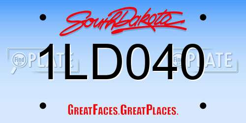 1LD040 South Dakota License Plate