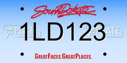 1LD123 South Dakota License Plate