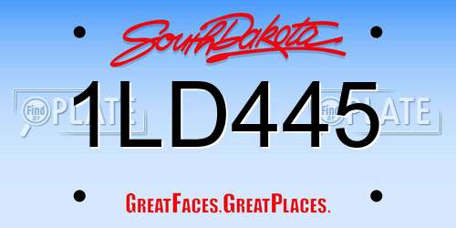1LD445 South Dakota License Plate