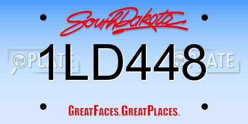 1LD448 South Dakota License Plate