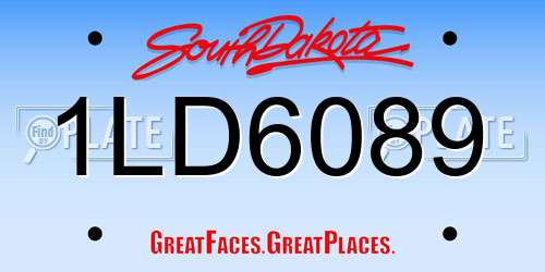1LD6089 South Dakota License Plate