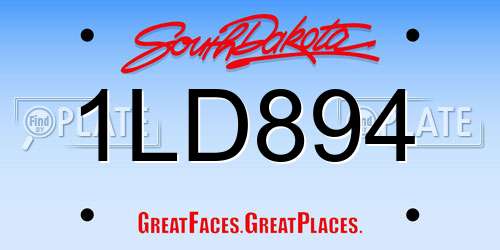 1LD894 South Dakota License Plate