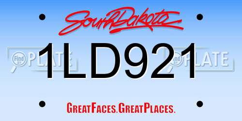 1LD921 South Dakota License Plate