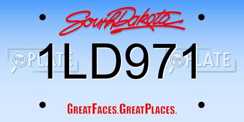 1LD971 South Dakota License Plate