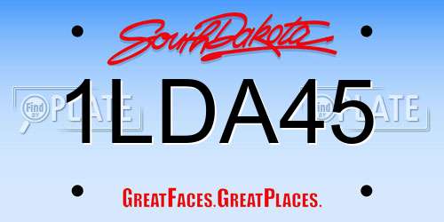 1LDA45 South Dakota License Plate