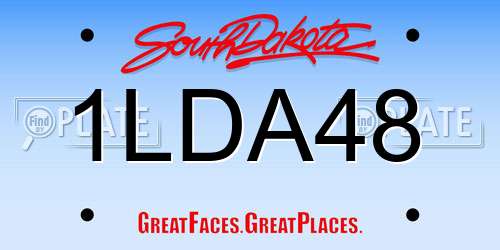 1LDA48 South Dakota License Plate