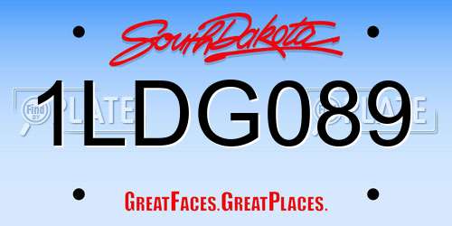 1LDG089 South Dakota License Plate