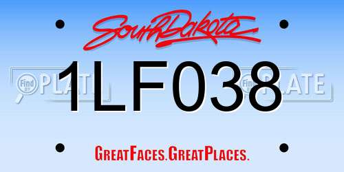 1LF038 South Dakota License Plate