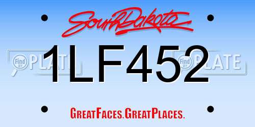 1LF452 South Dakota License Plate