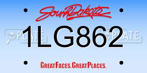 1LG862 South Dakota License Plate