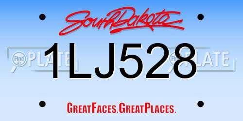 1LJ528 South Dakota License Plate