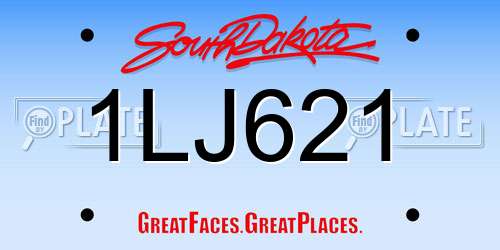 1LJ621 South Dakota License Plate