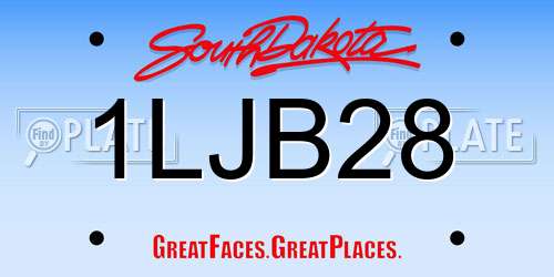 1LJB28 South Dakota License Plate
