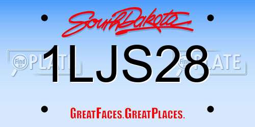 1LJS28 South Dakota License Plate